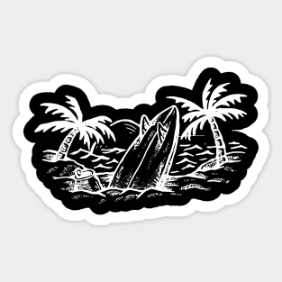 Beach and Surfing Sticker